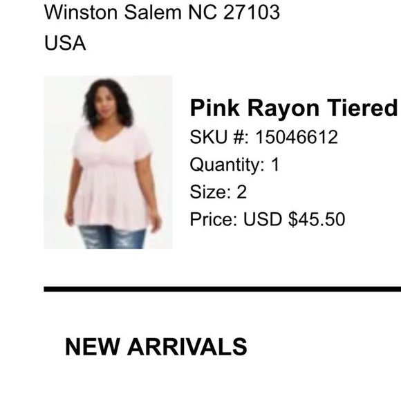 Torrid Pink Rayon Tiered Blouse - Picture 1 of 4